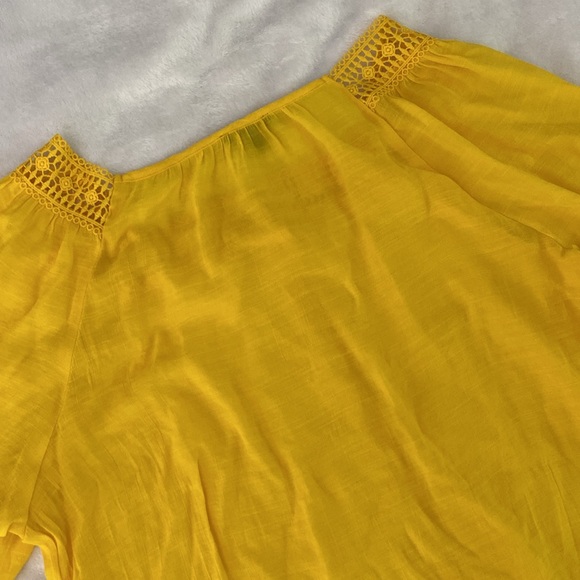 A.U.W. dandelion yellow boho sheer lace blouse - Picture 12 of 17